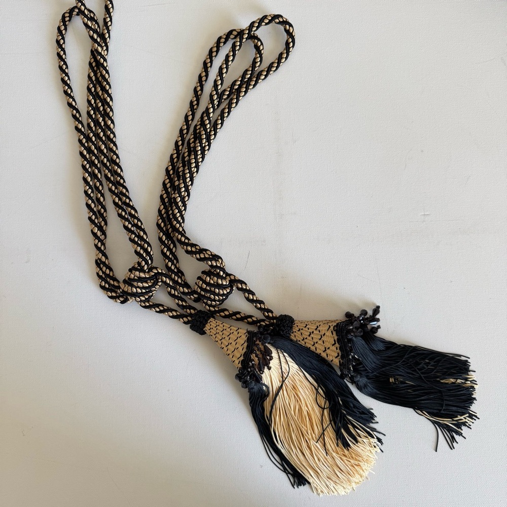 Black & Gold Pair of Drape Tieback Tassels